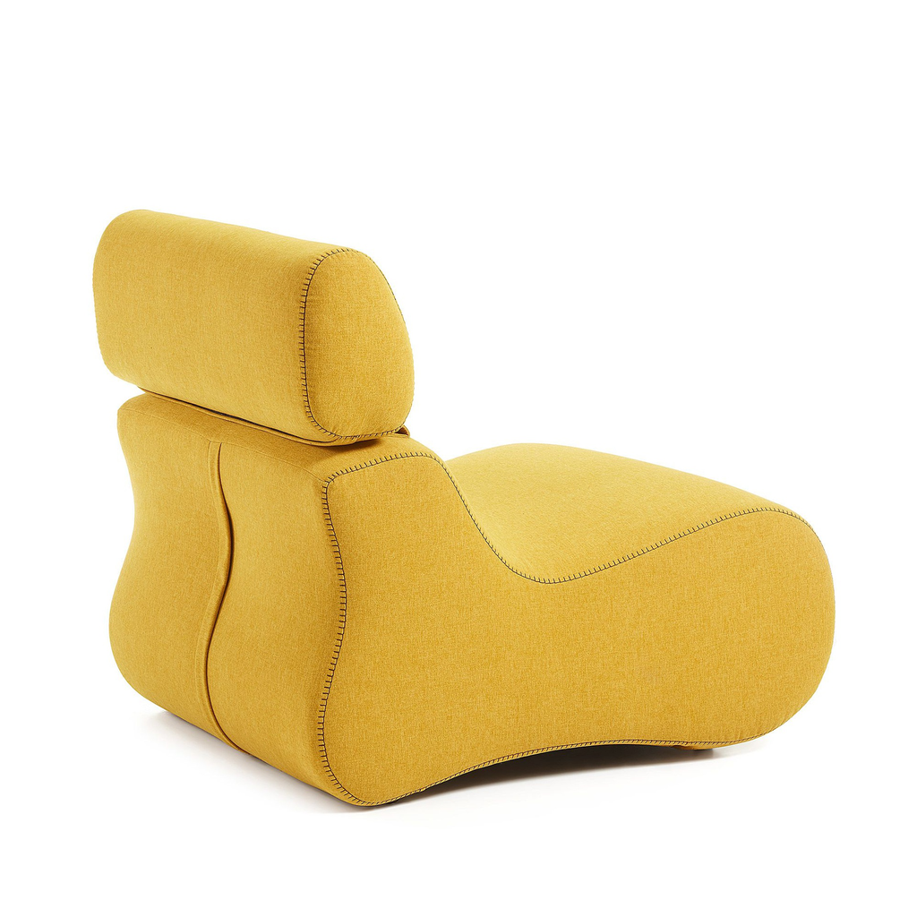 Club butaca sillon tela mostaza // Outlet_1285