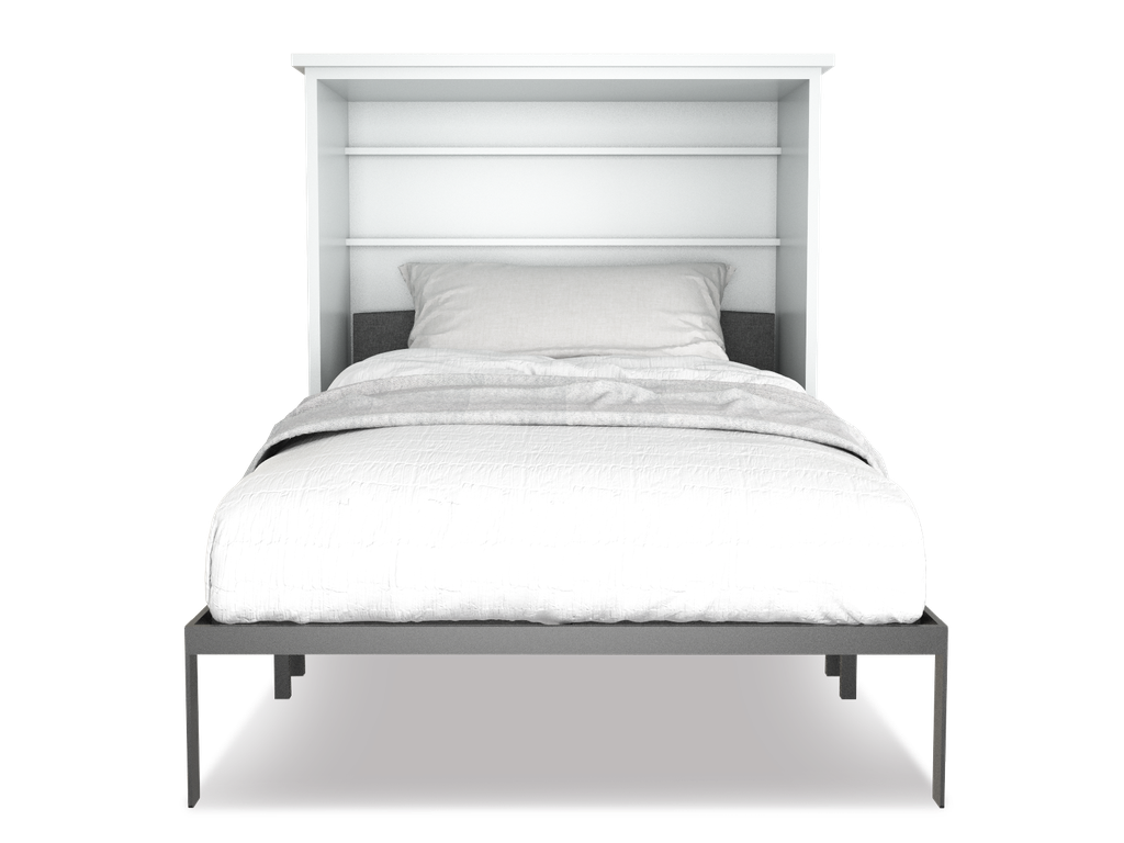 Neruti cama abatible individual con laminado de madera color concreto // MS