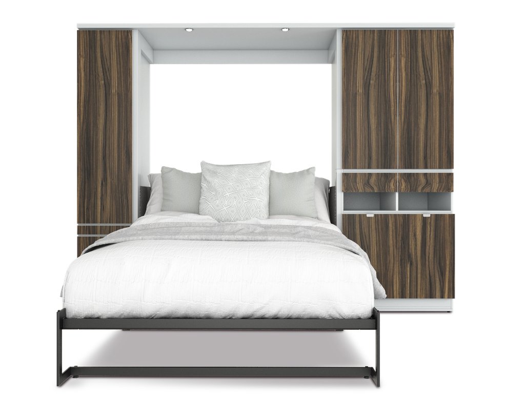 Todden conjunto de cama abatible,clóset,sofá y mesa matrimonial laminado de madera color tzalam // MS