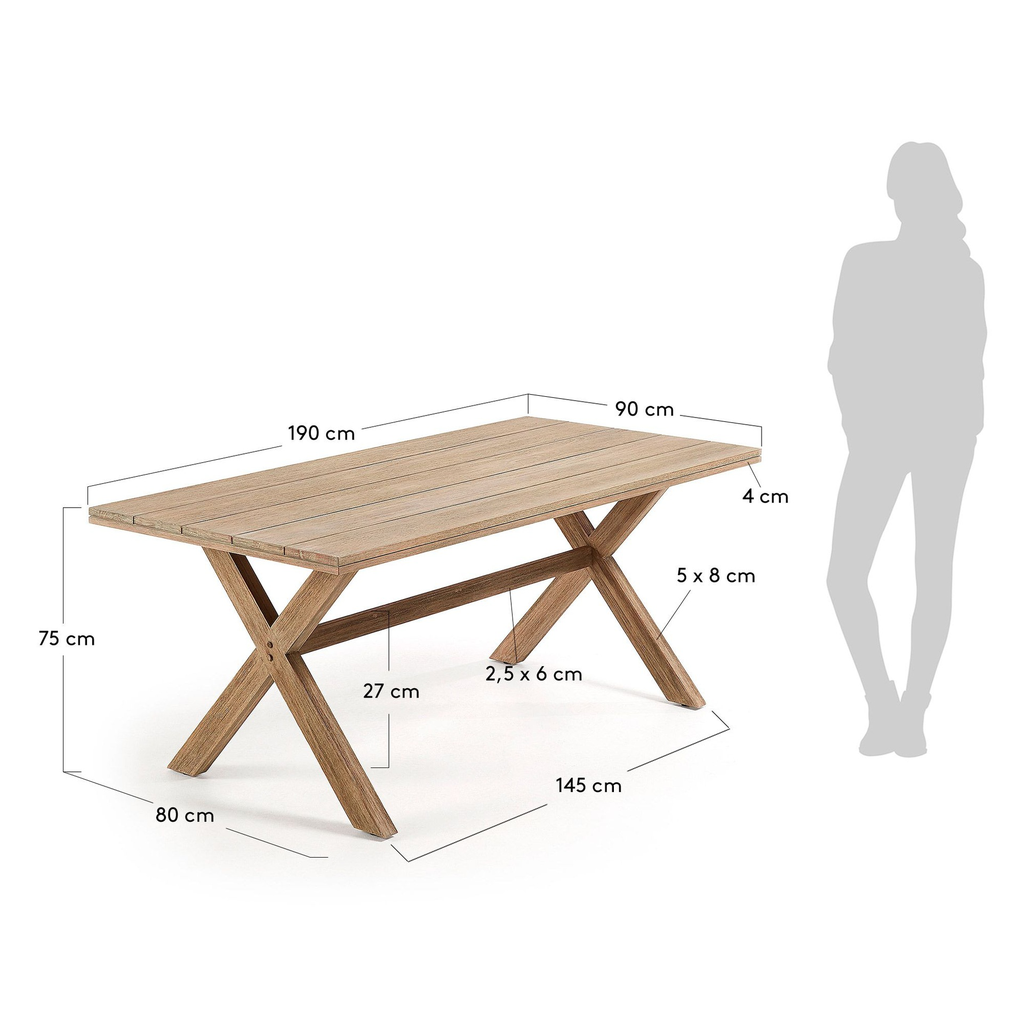 Brilliant mesa de comedor 90 x 190 eucalipto // Outlet_859