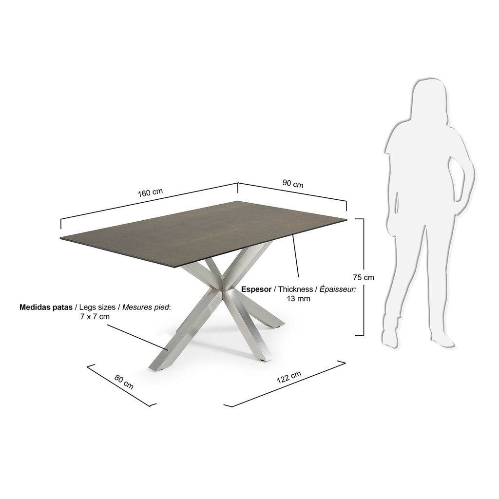 Arya mesa de comedor base inoxidable // Outlet_759