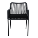 Chapala silla metal negro cuerda negra cojín curri // Pedido especial_25743