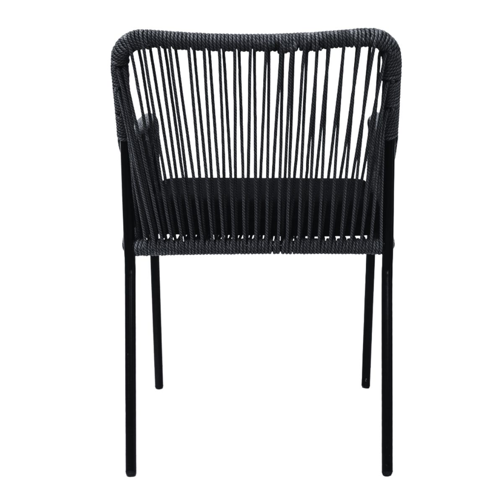 Chapala silla metal negro cuerda negra cojín curri // Pedido especial_25744