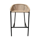 Tequila banco metal negro cuerda beige plana_25788