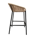 Tequila banco metal negro cuerda beige plana_25789