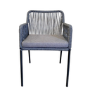 Chapala silla metal negro cuerda gris liso con cojín curri_25806