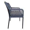 Chapala silla metal negro cuerda gris liso con cojín curri_25807