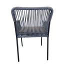 Chapala silla metal negro cuerda gris liso con cojín curri_25808