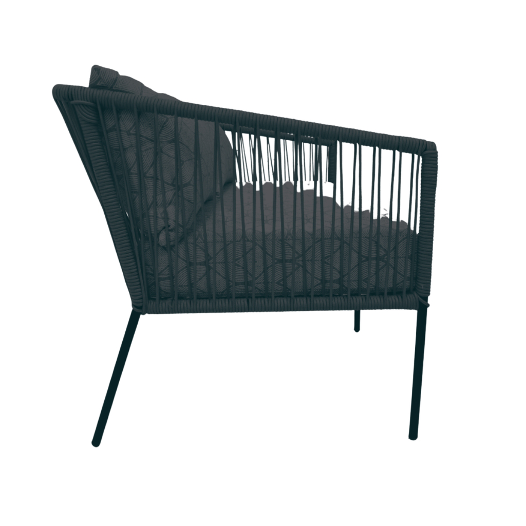 Tequila love seat metal negro cuerda negra tela loneta_25870