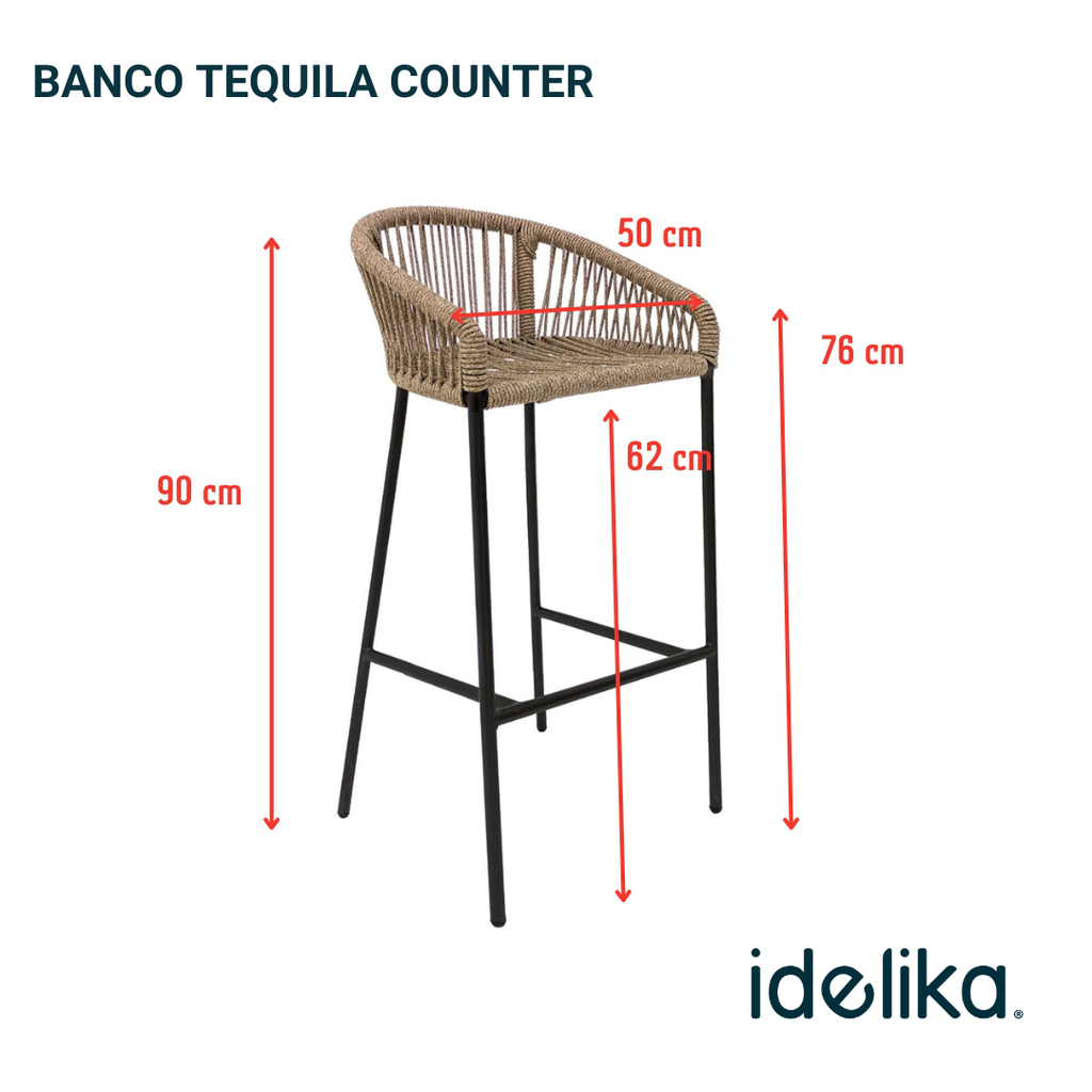 Tequila banco counter metal negro cuerda negra // Exterior techado_27243