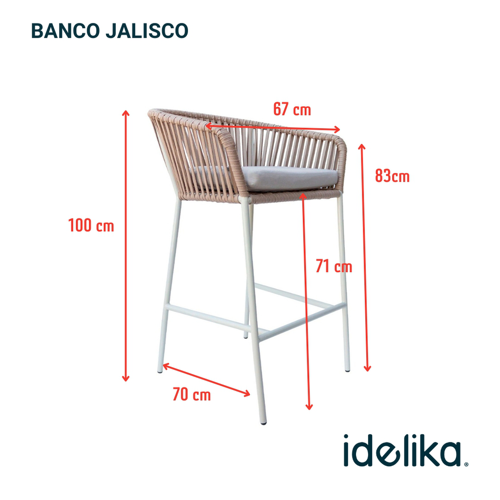 Jalisco banco metal beige cuerda negra // Exterior techado_27287