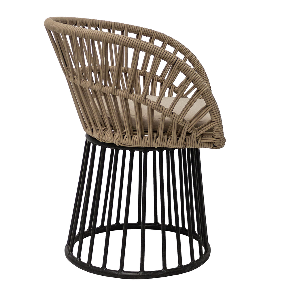 Campeche silla acero galvanizado negro y textilene con cojin // Exterior 100 %_30640