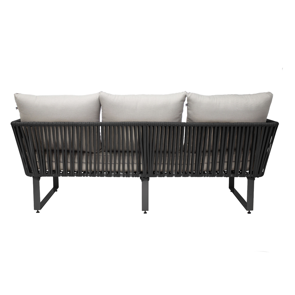Vallarta sofa acero galvanizado negro y textilene tela loneta // Exterior 100%_30653