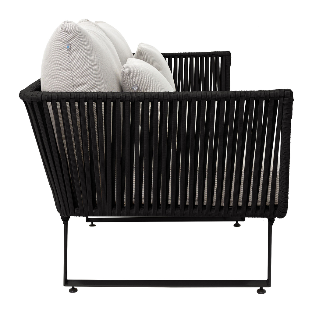 Vallarta love seat acero galvanizado negro, textilene y loneta // Exterior 100%_30662