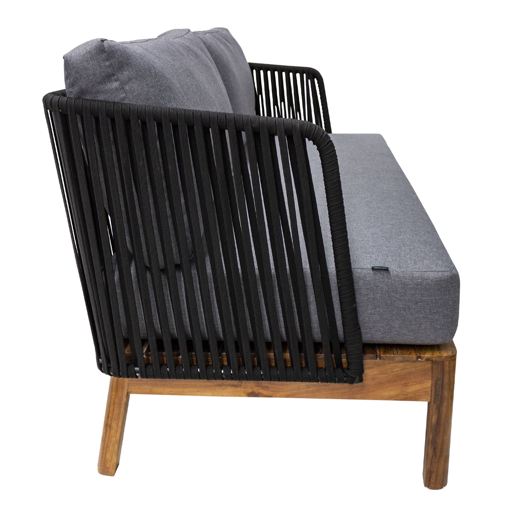 Oaxaca love seat acero galvanizado negro y textilene con tela curri // Exterior 100%_30723