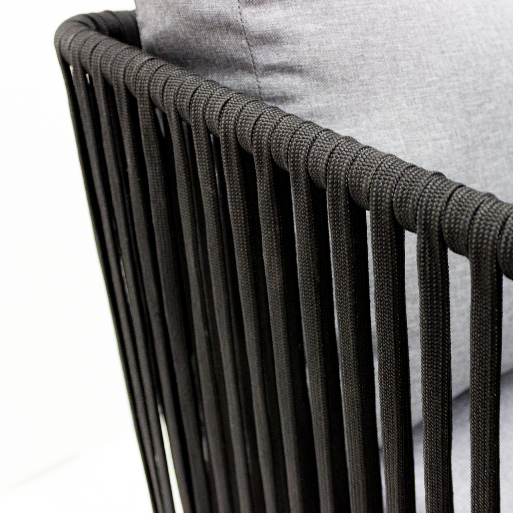 Oaxaca love seat acero galvanizado negro y textilene con tela curri // Exterior 100%_30725