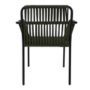 Merida silla acero galvanizado negro y textilene color verde militar con cojin // Exterior 100 %_30731