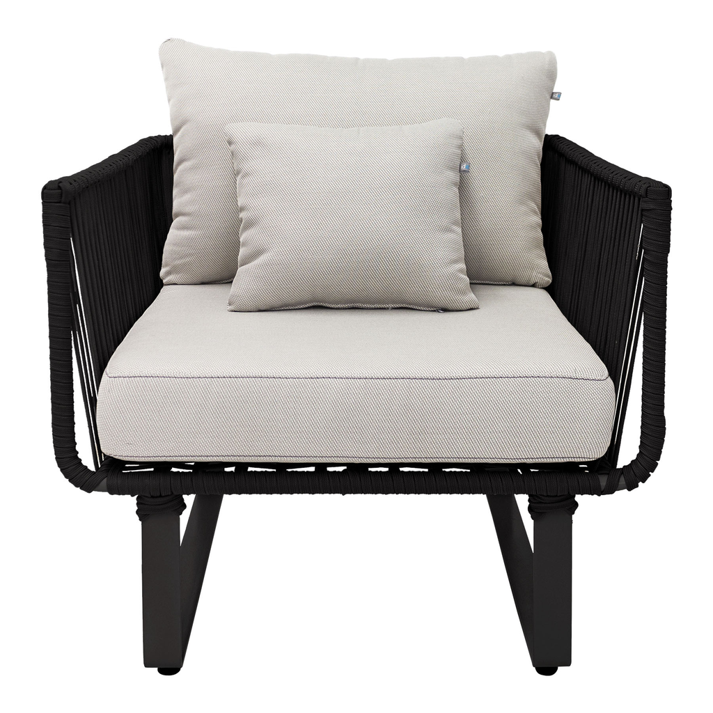 Vallarta sillon metal negro cuerda negra cojinería en tela loneta // Exterior techado_30690