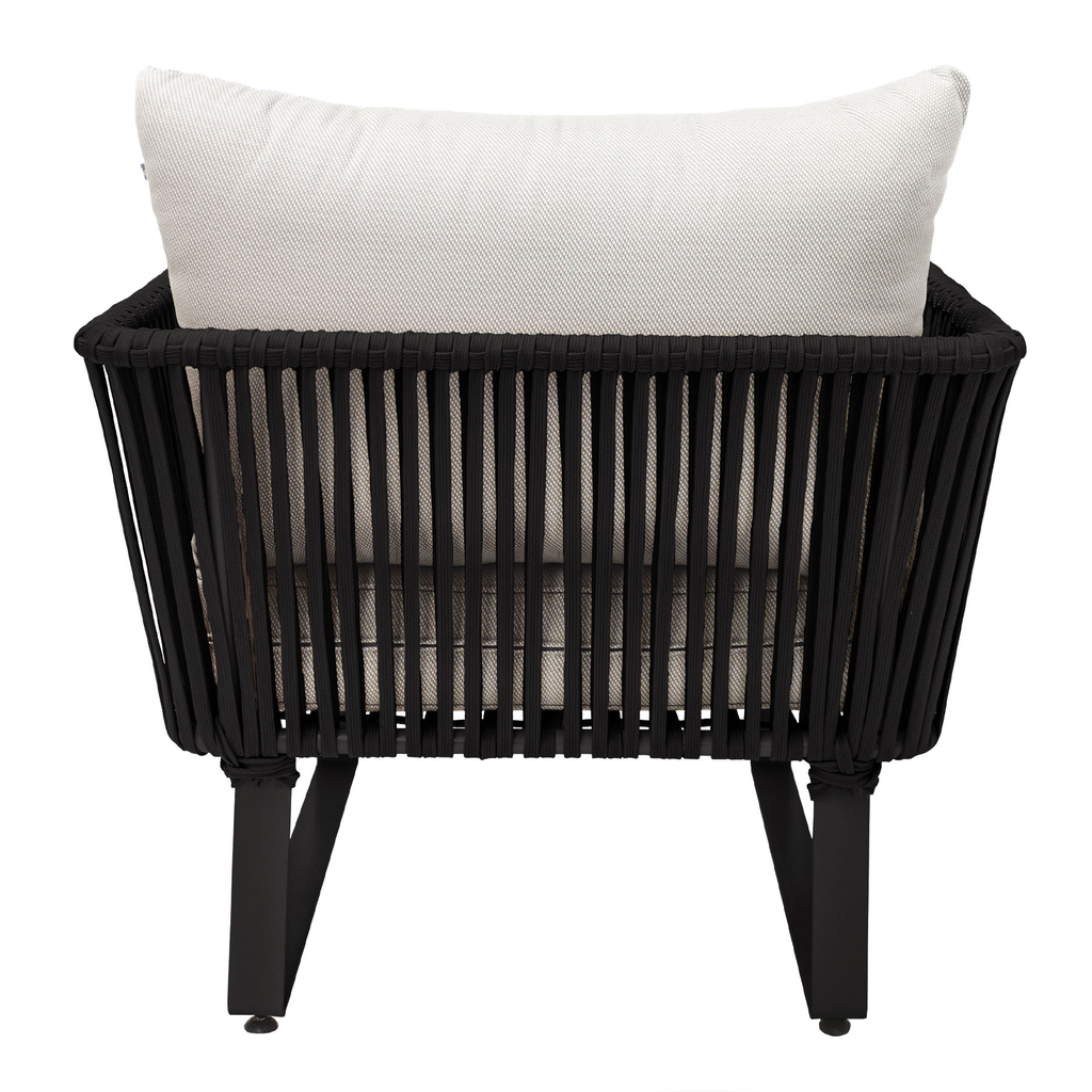 Vallarta sillon metal negro cuerda negra cojinería en tela loneta // Exterior techado_30691