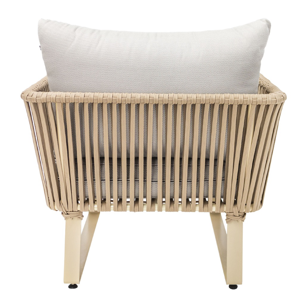 Vallarta sillon metal beige cuerda beige cojinería en loneta antidecoloración // Exterior techado_30824