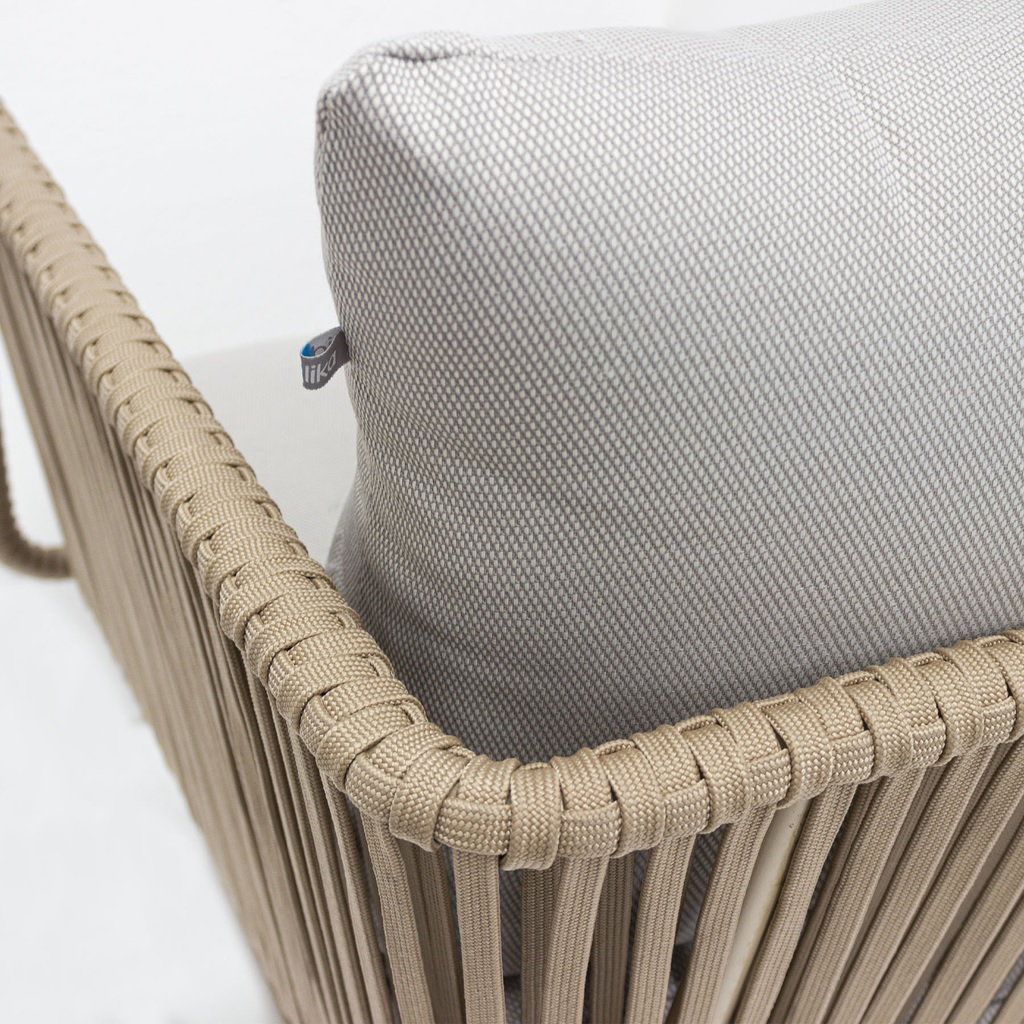Vallarta sillon metal beige cuerda beige cojinería en tela curri // Exterior techado_30830