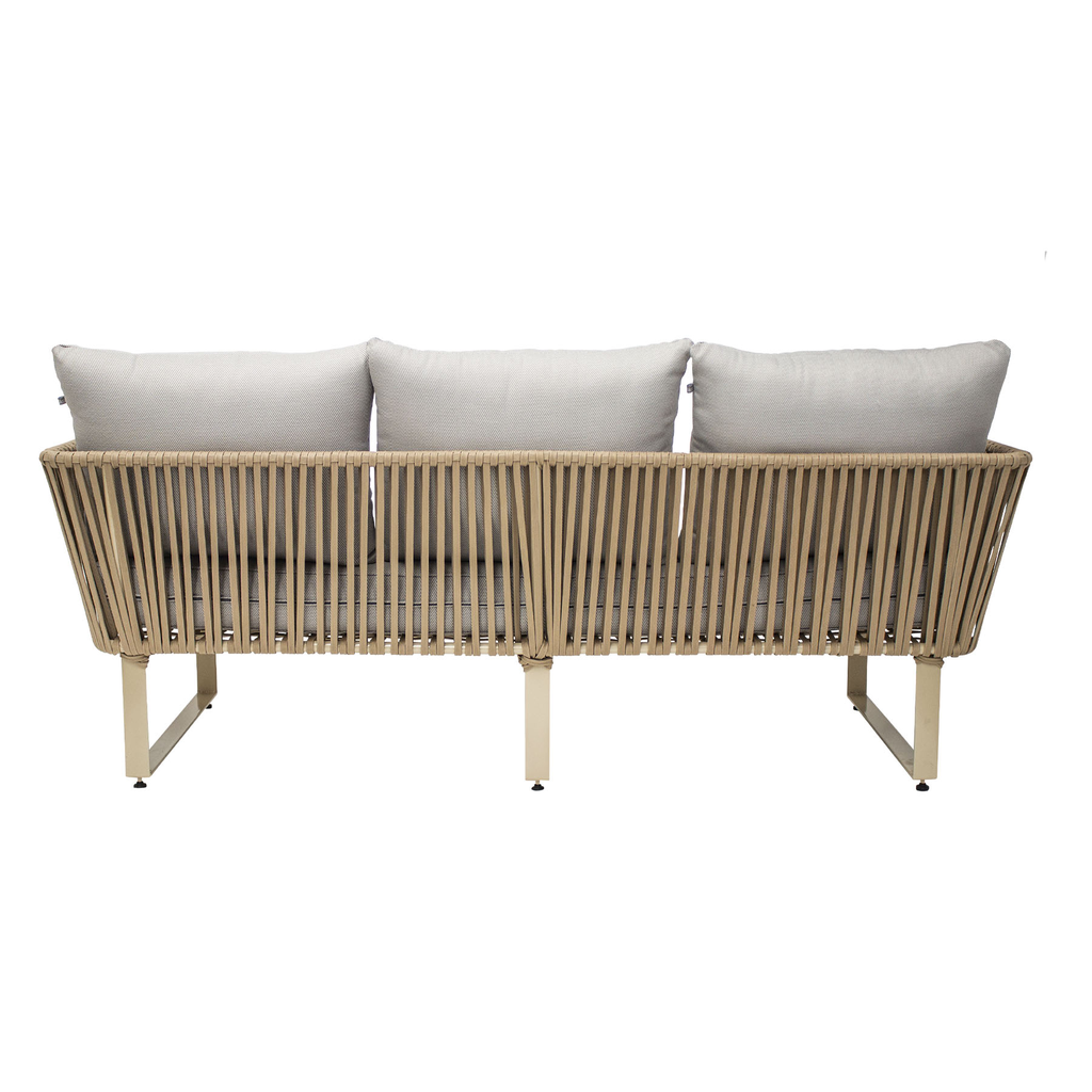 Vallarta sofa metal beige cuerda beige cojinería en tela curri // Exterior techado_30866