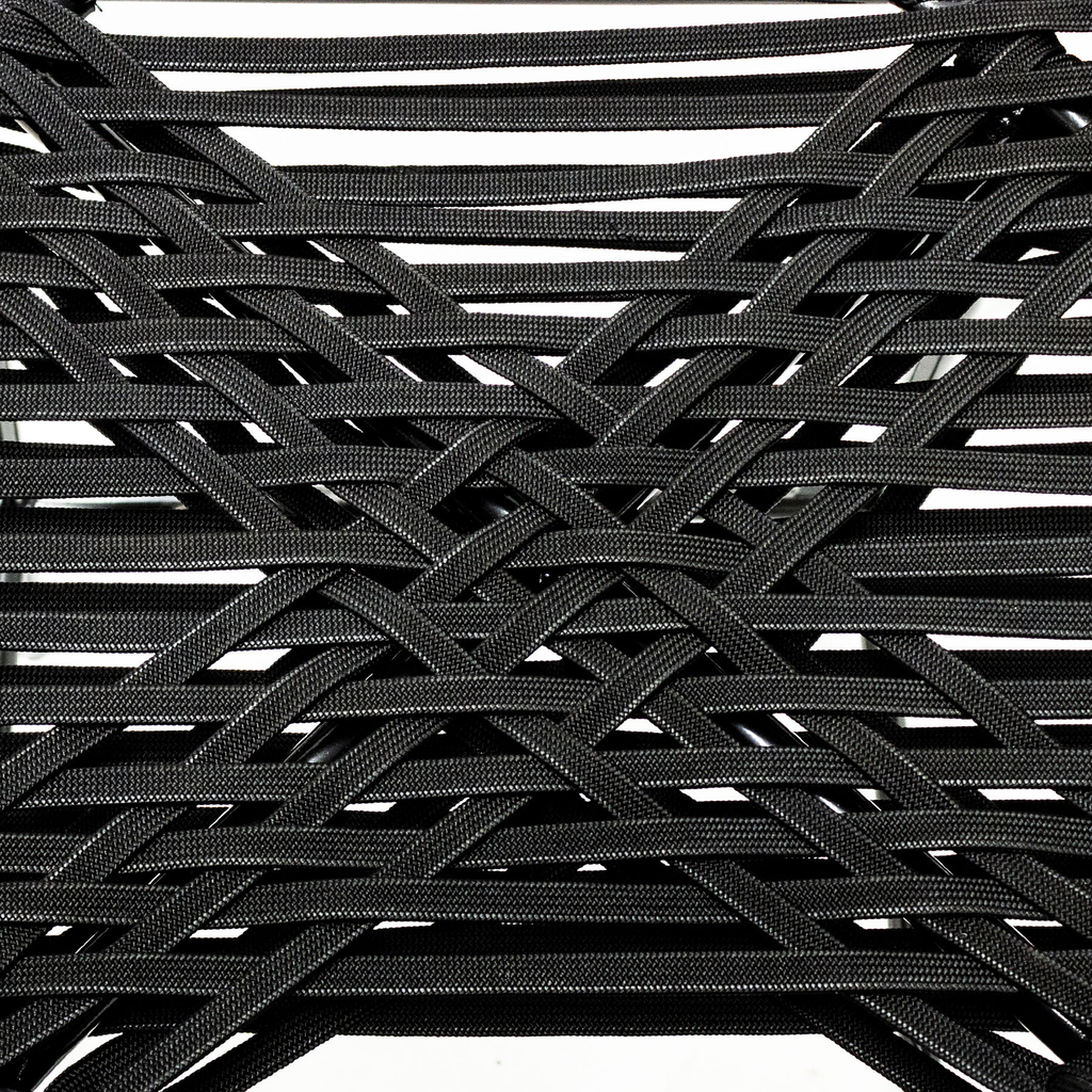 Chetumal banco acero galvanizado negro y textilene negra tela loneta // Exterior 100%_31079