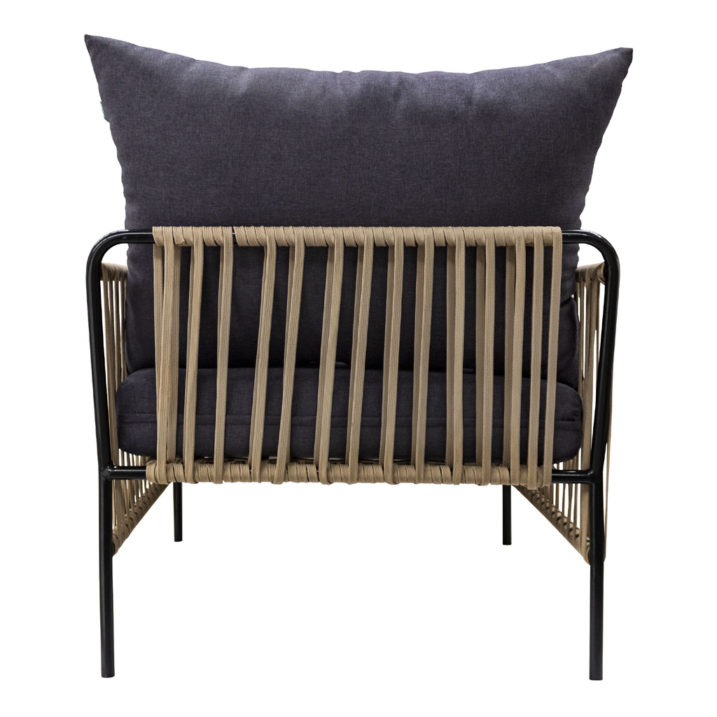Chetumal sillon metal negro cuerda beige cojinería en tela curri // Exterior techado_30974