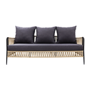 Chetumal sofa metal negro cuerda beige cojinería en tela curri// Exterior techado_30978