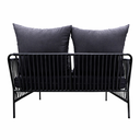 Chetumal love seat metal negro cuerda negra cojinería en tela curri // Exterior techado_31062