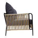 Chetumal love seat acero galvanizado negro y textilene beige con tela loneta // Exterior 100%_31013
