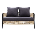 Chetumal love seat acero galvanizado negro y textilene beige con tela loneta // Exterior 100%_31014