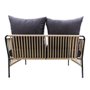 Chetumal love seat acero galvanizado negro y textilene beige con tela loneta // Exterior 100%_31015