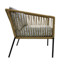 Tequila sillon acero galvanizado negro textilene beige tela loneta antidecoloración // Exterior 100%_31217