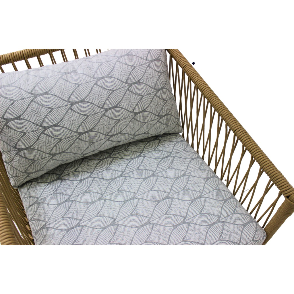Tequila sillon acero galvanizado negro textilene beige tela loneta antidecoloración // Exterior 100%_31219
