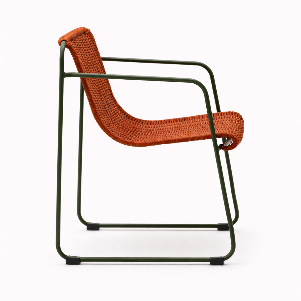 Nam silla apilable metal negro cuerda terracota // Exterior techado_31230