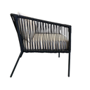 Tequila sillon acero galvanizado negro textilene negro cojinería tela loneta antidecoloración // Exterior 100 %_31221