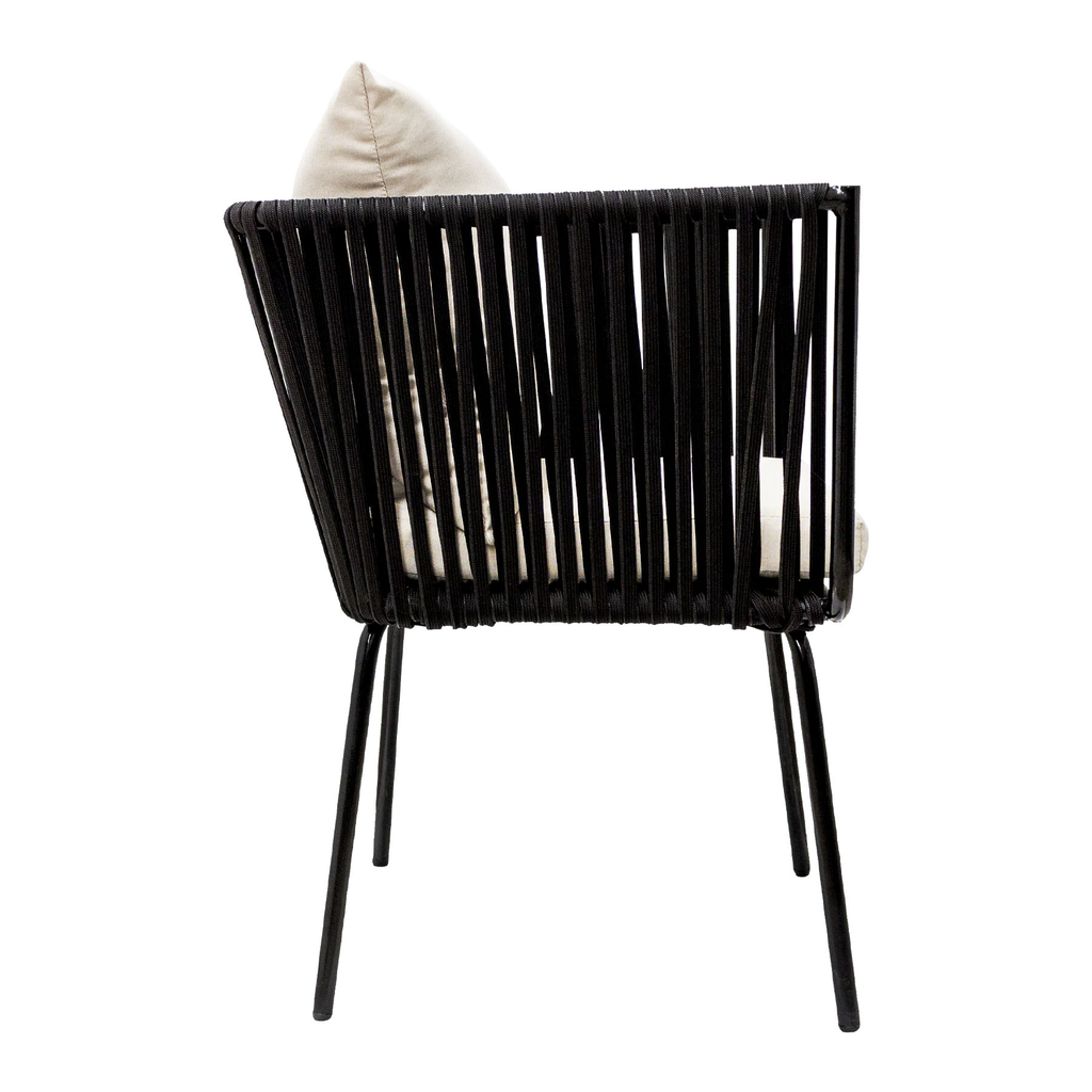 Chetumal silla acero galvanizado negro textilene negro cojinería en tela loneta  // Exterior 100%_31313