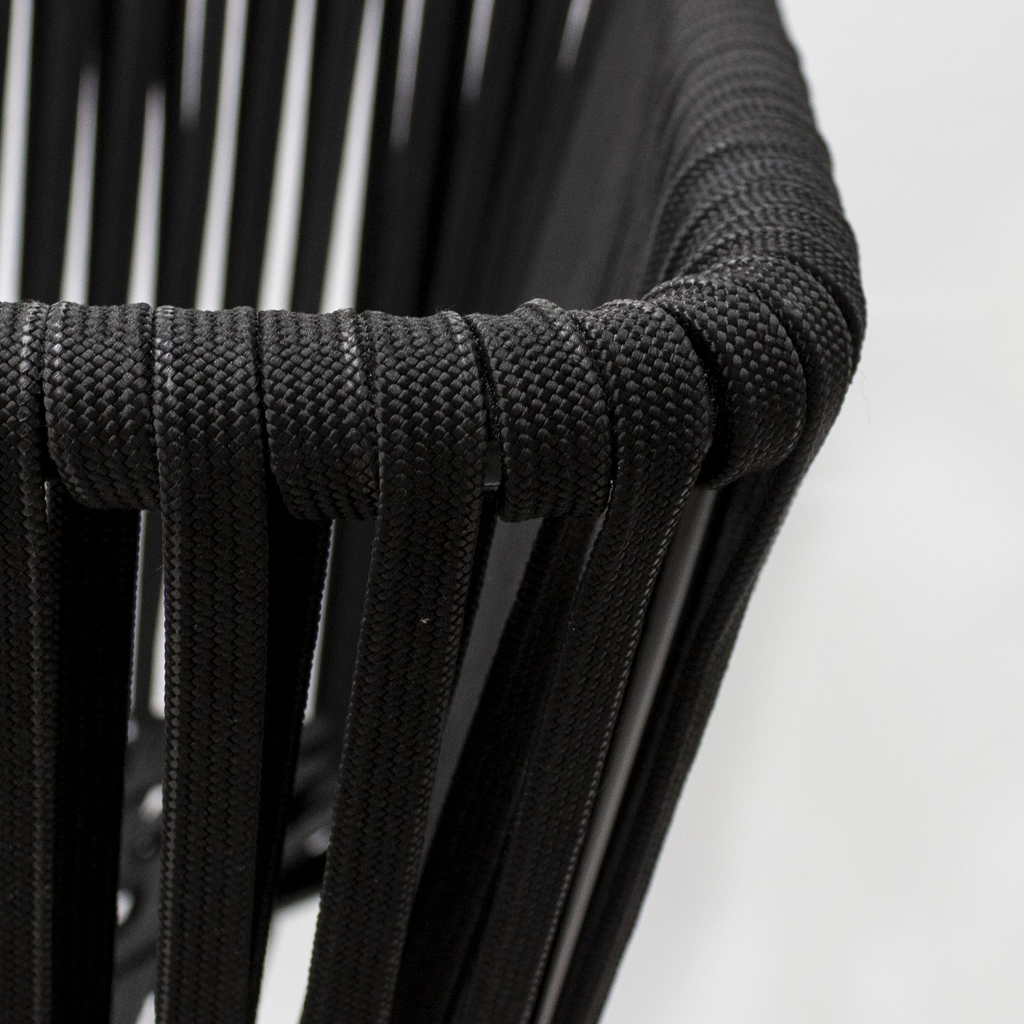 Chetumal silla acero galvanizado negro textilene negro cojinería en tela loneta  // Exterior 100%_31316