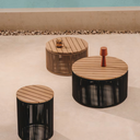 Dandara mesa auxiliar 40 cm acero galvanizado negro textilene negro // Exterior 100%_31440
