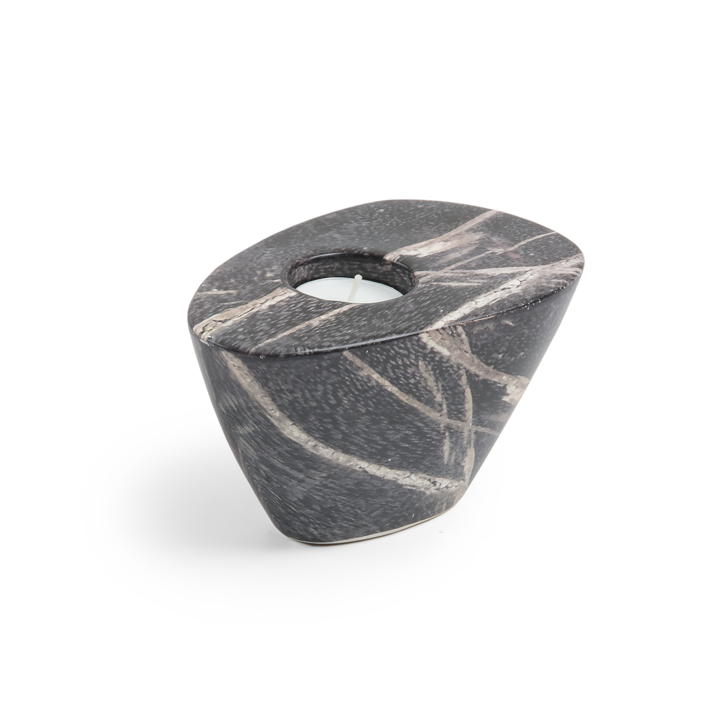 Crazy portavelas ceramica gris oscuro // Outlet