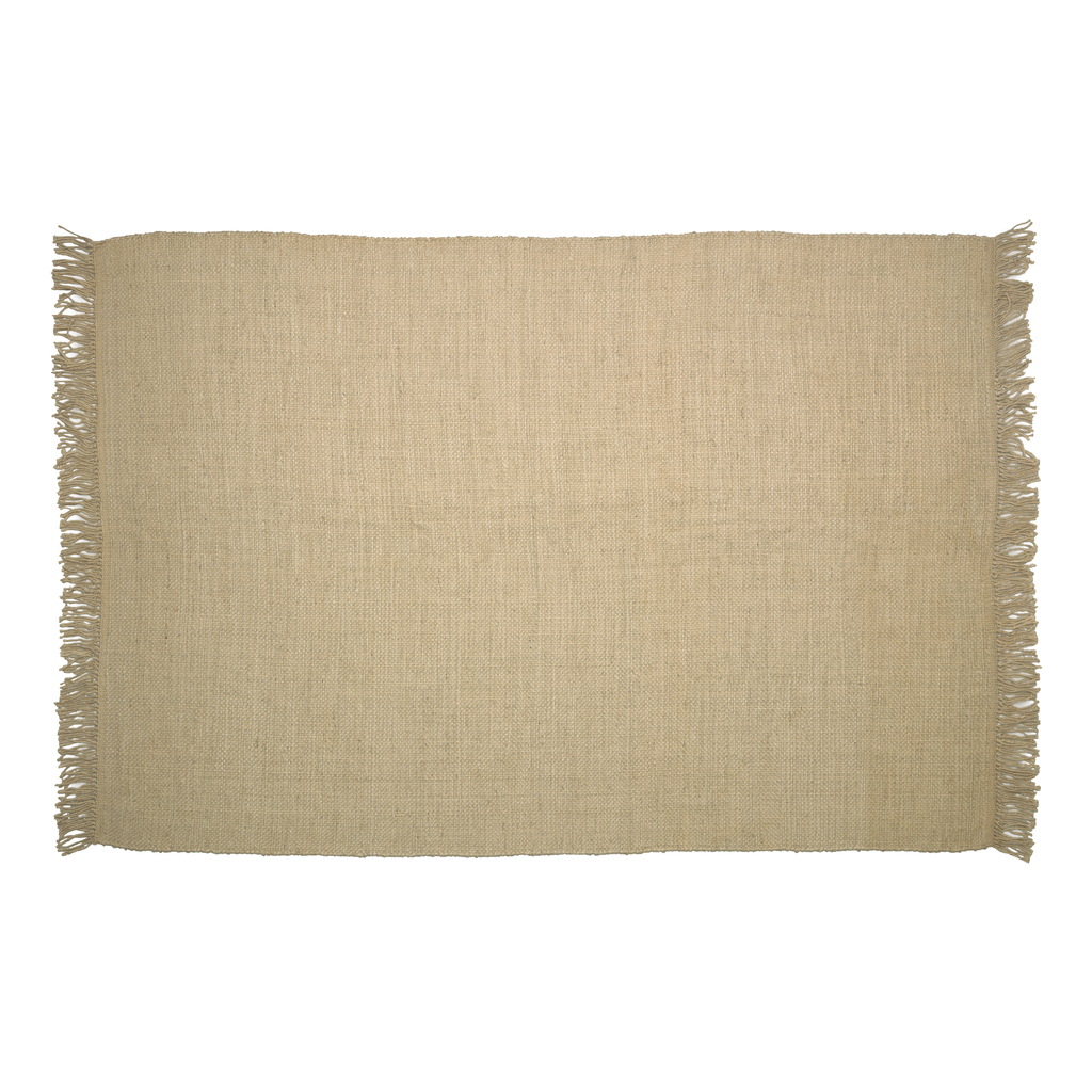 Siria alfombra yute, algodón, lana beige