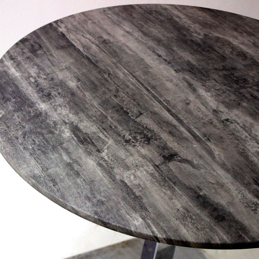 Cubierta melamina encapsulada mármol gris redonda 80x80 // MP