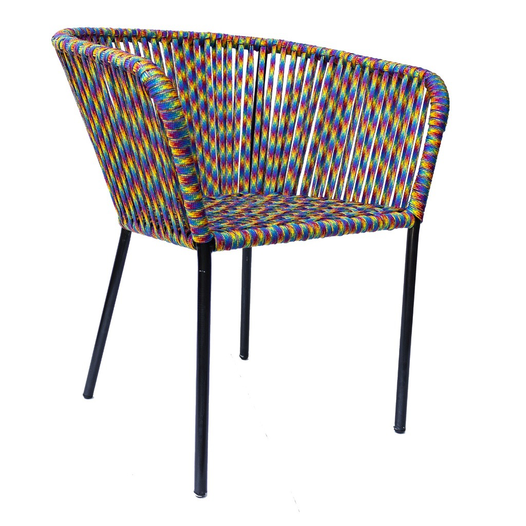 Jalisco silla metal gris cuerda arcoiris // Exterior techado