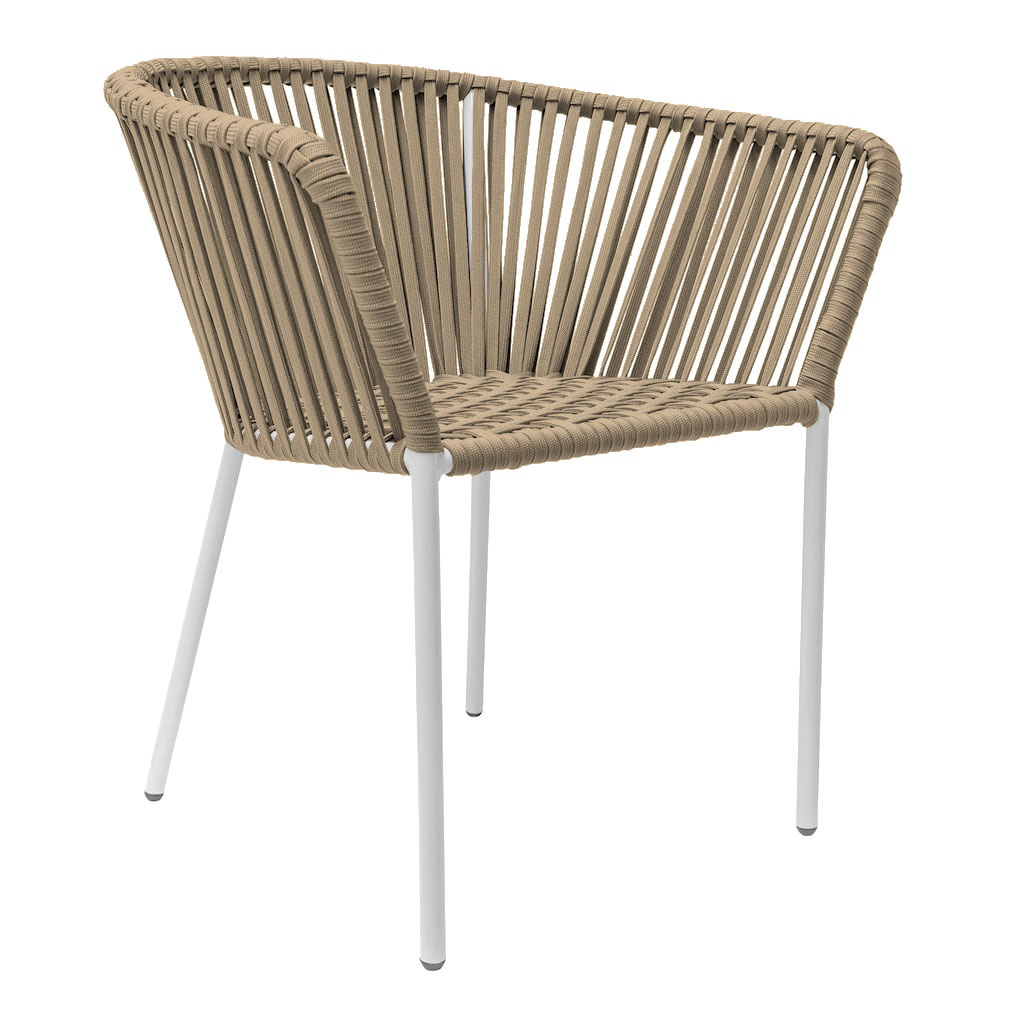 Jalisco silla metal blanco cuerda beige