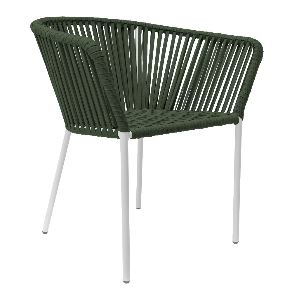 Jalisco silla metal blanco cuerda verde militar // Exterior techado