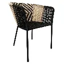 Huasteca silla cuerda negra con beige sin cojín