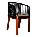 Zicatela silla madera metal negro cuerda nylon negra // Exterior techado