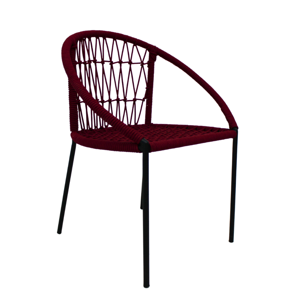 San Juan silla metal negro cuerda nylon vino o color a elegir // Exterior techado