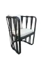 Majahuitas silla metal negro cuerda nylon negra tela curri  // Exterior techado